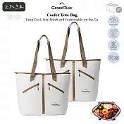 2入組【GrandTies】20L時尚保冷托特包Tote(強效保冷/防水/大容量)- 象牙白2入