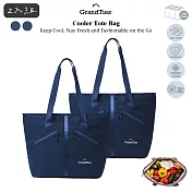 2入組【GrandTies】20L時尚保冷托特包Tote(強效保冷/防水/大容量)- 海軍藍2入