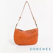 ZODENCE HAN義大利植鞣革不對稱斜背包-大  經典駝