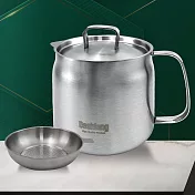 304不鏽鋼濾油壺-附油炸籃-2.0L-1組