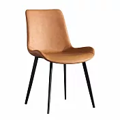 IDEA-義式工藝簡約皮革休閒餐椅-二入組 橙棕色