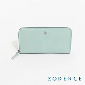 ZODENCE NUDE進口真皮全開式拉鍊長夾  湖綠
