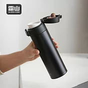 【日本霜山】彈蓋式316不鏽鋼保冷保溫瓶-480ml- 黑