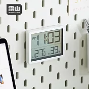 【日本霜山】簡約風磁吸式溫溼度電子鐘- 白