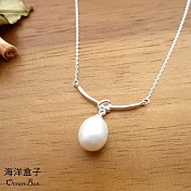 優雅氣質笑臉繩結天然淡水珍珠999足銀純銀項鍊.女用短鍊