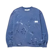 Neighborhood 2025SS SAVAGE CREWNECK 長袖 黑/藍/米白 251OKNH-CSM05 M 藍