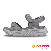 【LOTTO 義大利】女 美型織帶涼鞋- 22cm 淺灰/紫