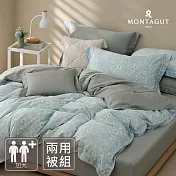 MONTAGUT-60支300織紗萊賽爾纖維-天絲兩用被床包組(綠抹春饗-加大)