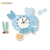 JB-Design-北歐風卡通DIY掛鐘-動物款 鯨魚