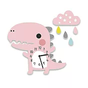 JB-Design-北歐風卡通DIY掛鐘-恐龍款 恐龍粉