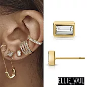 ELLIE VAIL 邁阿密防水珠寶 金色公主切割方鑽耳環 Bardot Baguette