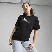 PUMA 基本系列Her圖樣 女短袖T恤-68505401 L 黑色