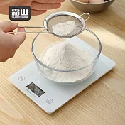 【日本霜山】鋼化玻璃料理電子秤/食物秤- 白