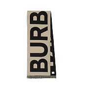 BURBERRY  經典LOGO羊毛圍巾 米色