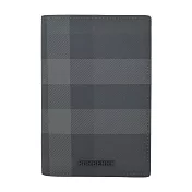 BURBERRY 經典格紋拼護照夾 炭灰色