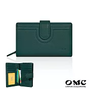 【OMC】文青軟牛皮通勤式舌扣中夾4139(深墨綠)