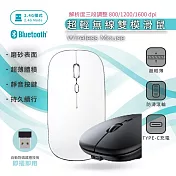 Songwin 超輕/靜音/充電式 無線雙模滑鼠(解析度三段調整) 白色