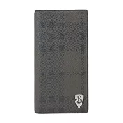 BURBERRY 盾形格紋小牛皮對開長夾(咖啡) 咖啡