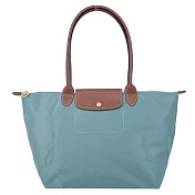 LONGCHAMP LE PLIAGE系列長把再生尼龍摺疊水餃包(大) 尤加利綠