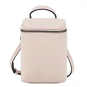LONGCHAMP LE PLIAGE XTRA系列牛皮直式斜背包(迷你) 裸粉
