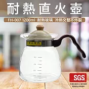 【GlassKing】一屋窯 FH-007 耐熱直火壺 耐熱玻璃壺 泡茶壺 咖啡壺 開水壺 可瓦斯爐加熱