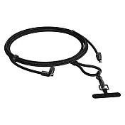 DEVIA USB Type-C to C 極速編織充電線掛繩(60W)(1.6M)(長度可調) 手機吊繩 防丟繩 -黑色