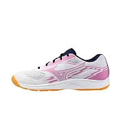 Mizuno Crossmatch Smash [81GA253002] 男女 桌球鞋 室內運動 訓練 白 粉紅 24cm 白/粉紅