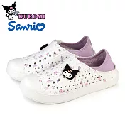 【HELLO KITTY】女 KUROMI 酷洛米 洞洞鞋 雨鞋 穆勒鞋 懶人鞋 半拖鞋 防水 兩穿 輕量 EU40 白色