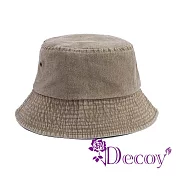 【Decoy】復古牛仔 簡約百搭防曬遮陽水洗圓頂漁夫帽/ 卡其色