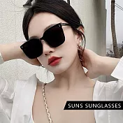 【SUNS】抗UV太陽眼鏡 方框潮流墨鏡 ins時尚墨鏡 網紅抖音款 S320 黑框灰片