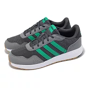 adidas 慢跑鞋 Run 60S J 大童 女鞋 灰 綠 緩震 運動鞋 愛迪達 JH8773 23.5cm GREY/GREEN/WHITE