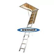 美國Werner穩耐安全梯 折疊式閣樓梯 適用樓板高度範圍 3.18m~3.66m /組 AH2512（確認訂購後無法退換貨）