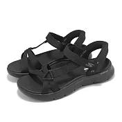 Skechers 涼鞋 Go Walk Flex Sandal Slip-Ins 女鞋 黑 瞬穿科技 輕量 健走涼鞋 141481WBBK