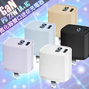 CITY BOSS for COT-804 雙孔氮化鎵迷你充電頭 GaN輕量氮化鎵 22W快充 PD+QC 藍色