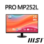 msi微星 PRO MP252L 24.5吋 螢幕 (24.5＂/1920x1080/16:9/100Hz)