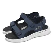 Skechers 涼鞋 Bounder 2.0 Sandal 男鞋 藍 白 緩衝 魔鬼氈 支撐 健走涼鞋 232893NVBK