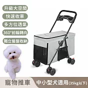 【寵趣屋PetHouse】可拆卸寵物推車/可折疊/雙開式進出/中小型犬適用(35kg以下)