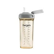 【hegen】PCTO™ 輕飲時光PPSU方圓型寬口吸管杯3.0 330ml -霧灰