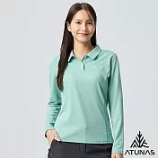 【ATUNAS 歐都納】50週年限定款 女款透氣抑菌抗臭長袖排汗POLO衫/大尺碼 A6PS2526W- S 霧綠