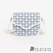 aziza 小象圖騰象鼻袋蓋斜背小包  千鳥藍