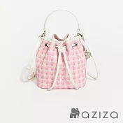 aziza 小象圖騰手提斜背水桶包  果凍粉