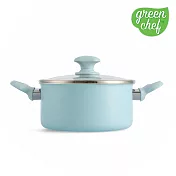 GreenChef Sandstone系列 雙耳湯鍋20cm(含蓋)(粉彩藍)