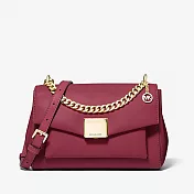 MICHAEL KORS 防刮皮革翻蓋斜背包 酒紅