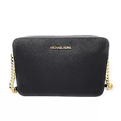 MICHAEL KORS 防刮皮革素色鍊條斜背包-黑