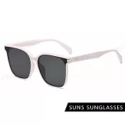 【SUNS】抗UV太陽眼鏡 韓版大框墨鏡 經典潮流墨鏡 潮流情侶款太陽眼鏡 S523 米白色