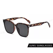 【SUNS】抗UV太陽眼鏡 韓版大框墨鏡 經典潮流墨鏡 潮流情侶款太陽眼鏡 S523 玳瑁色