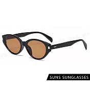 【SUNS】抗UV太陽眼鏡 韓版貓眼墨鏡 經典潮流墨鏡 百搭高質感墨鏡 S531 黑框茶片
