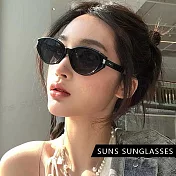 【SUNS】抗UV太陽眼鏡 韓版貓眼墨鏡 經典潮流墨鏡 百搭高質感墨鏡 S531 黑框灰片