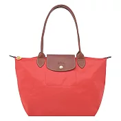 LONGCHAMP LE PLIAGE系列長把再生尼龍摺疊水餃包(中) 番茄紅