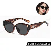 【SUNS】抗UV太陽眼鏡 復古港風韓版貓眼墨鏡 經典潮流墨鏡 高質感墨鏡 S535  玳瑁茶框灰片